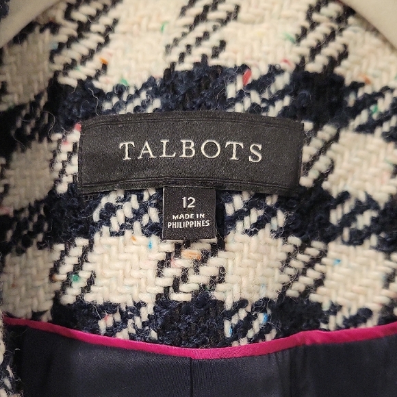 Talbots Women's Black and White Checkered Jacket - Picture 3 of 14